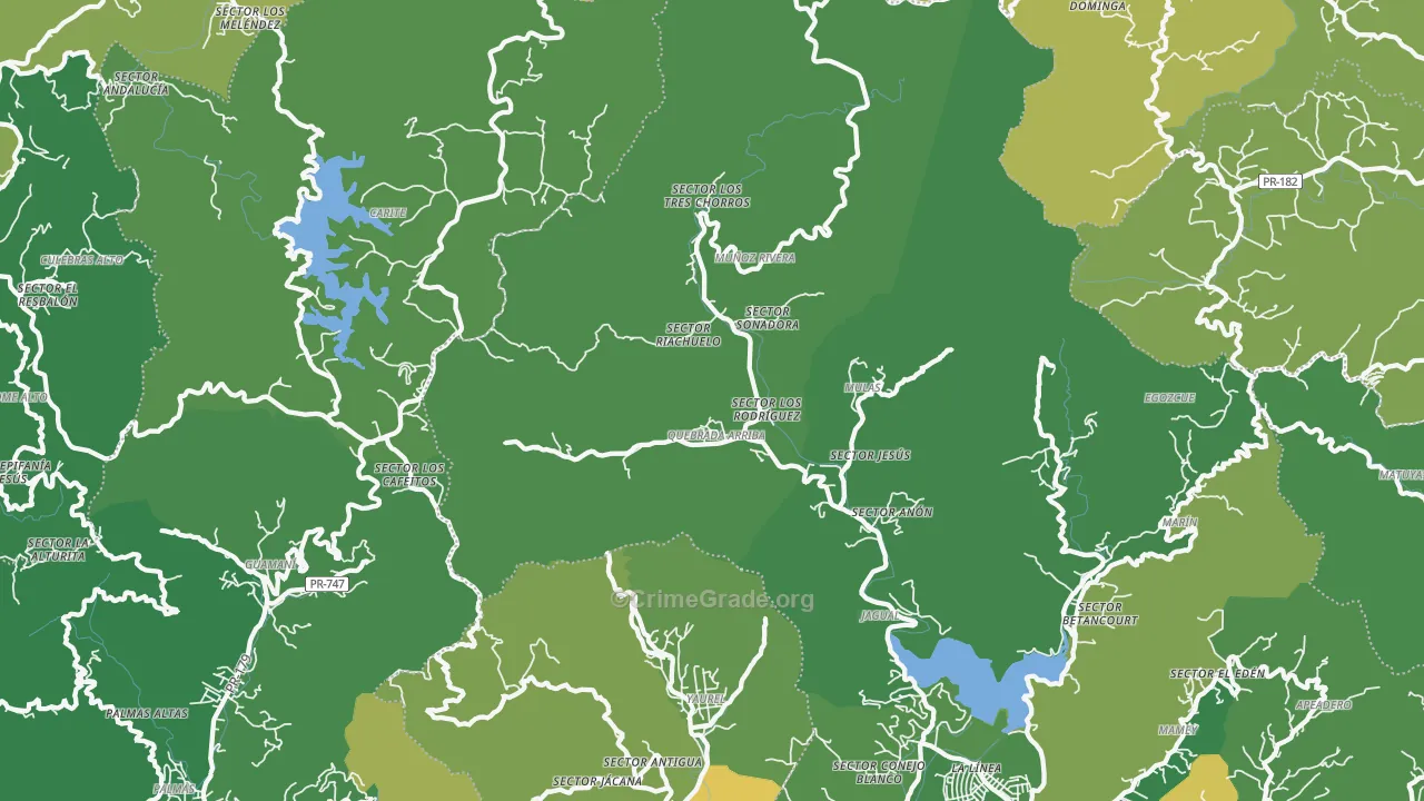 Yaurel, PR Map of Vehicle Theft Rates