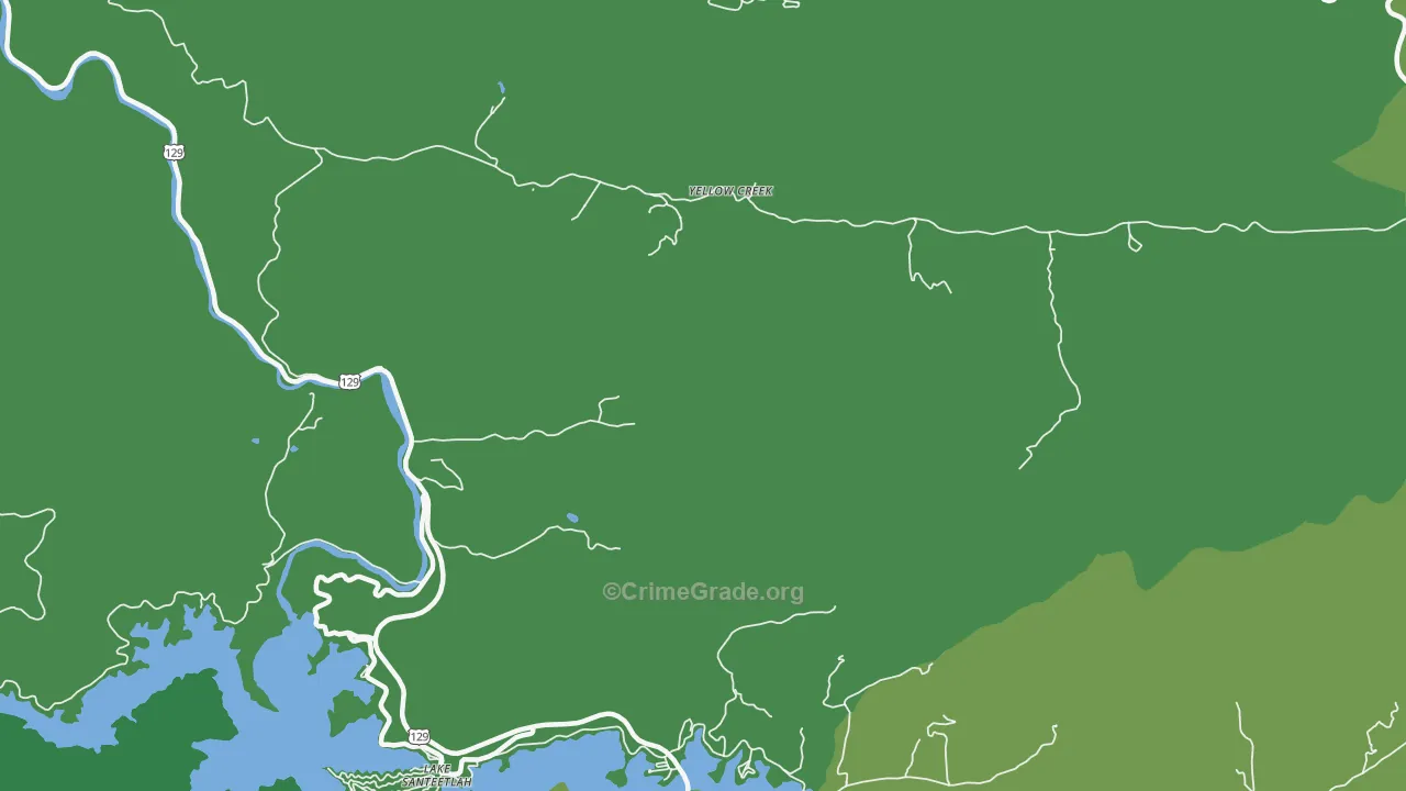 Yellow Creek, NC Map of Vehicle Theft Rates