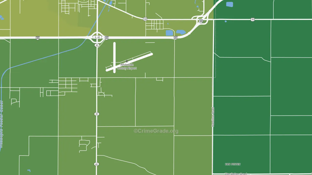 Yeoward Addition, IL Map of Vehicle Theft Rates