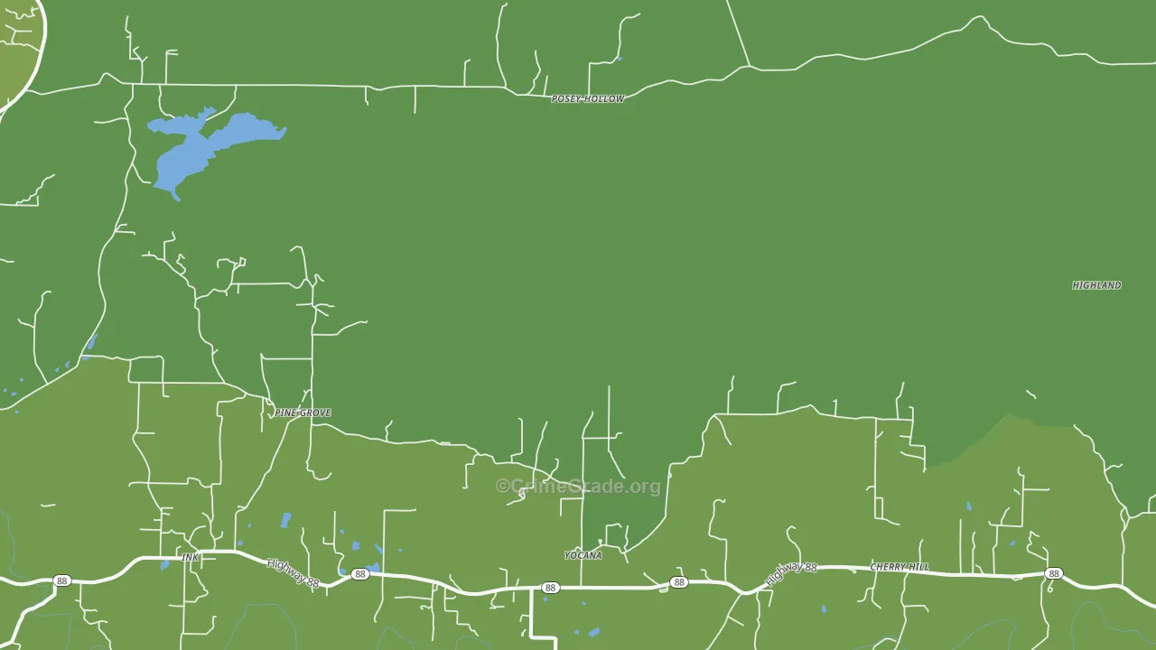 Yocana, AR Map of Vehicle Theft Rates