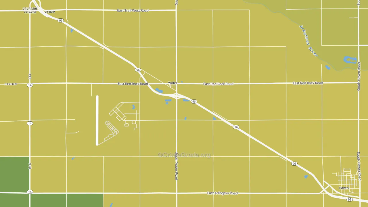 Yoder, KS Map of Vehicle Theft Rates