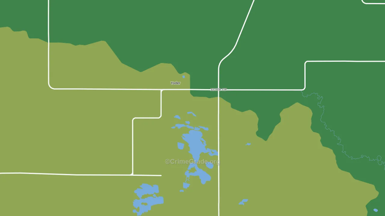 Yoder, WY Map of Vehicle Theft Rates