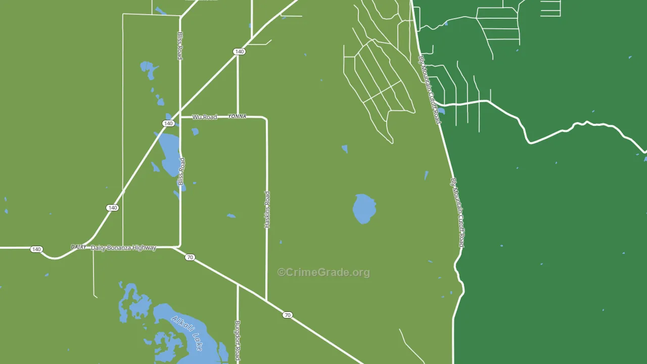 Yonna, OR Map of Vehicle Theft Rates