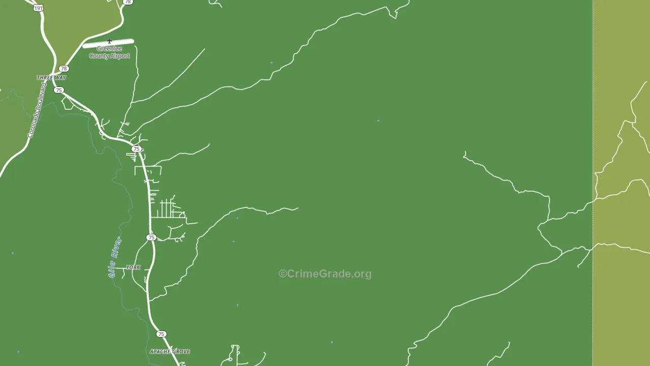 York, AZ Map of Vehicle Theft Rates