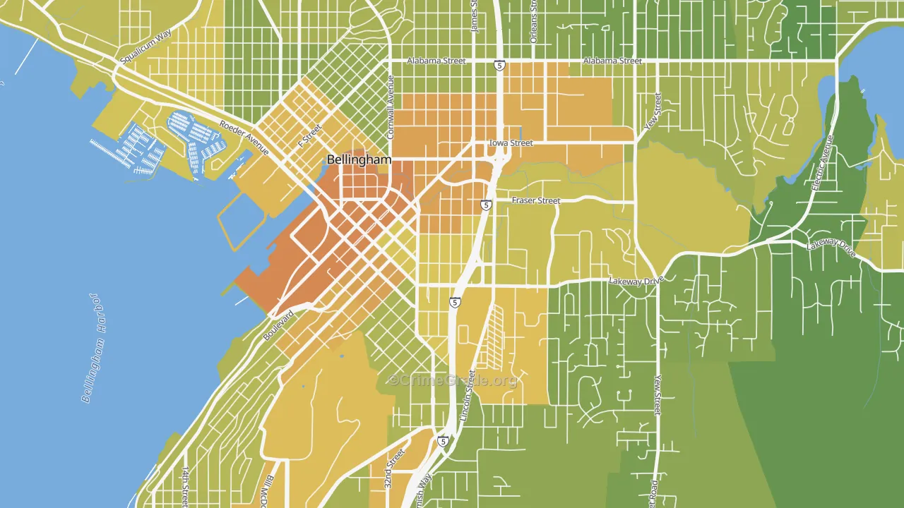 York, Bellingham, WA Map of Vehicle Theft Rates