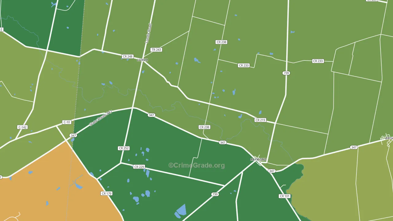 York Center, OH Map of Vehicle Theft Rates