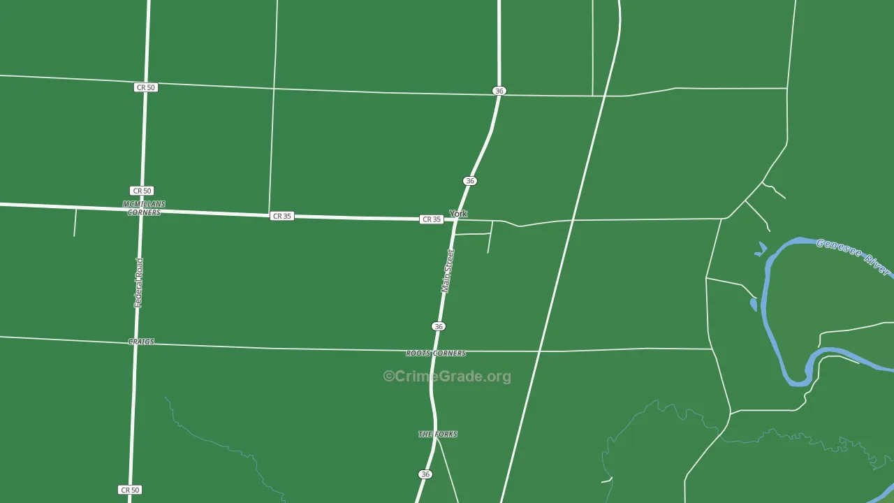 York Hamlet, NY Map of Vehicle Theft Rates
