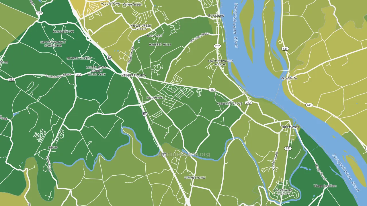 York Haven, PA Map of Vehicle Theft Rates