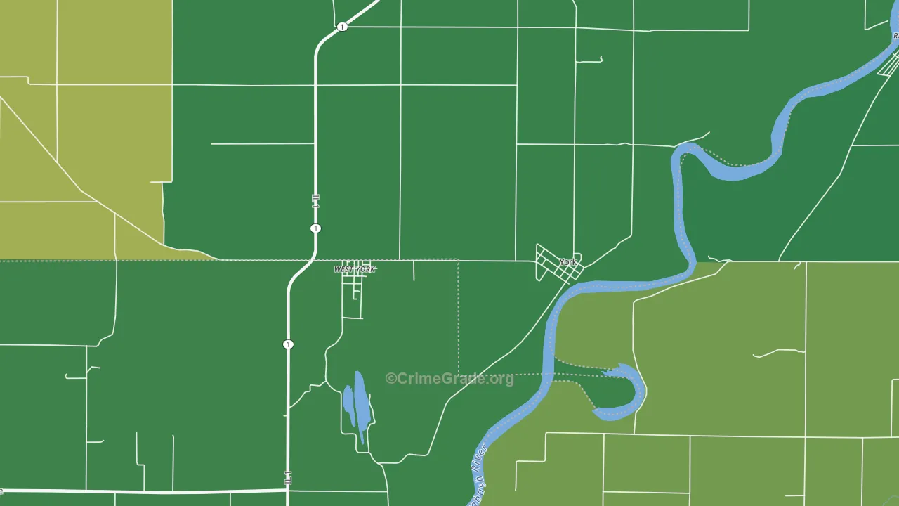 York, IL Map of Vehicle Theft Rates