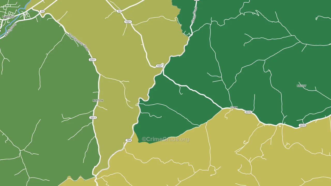 York, KY Map of Vehicle Theft Rates