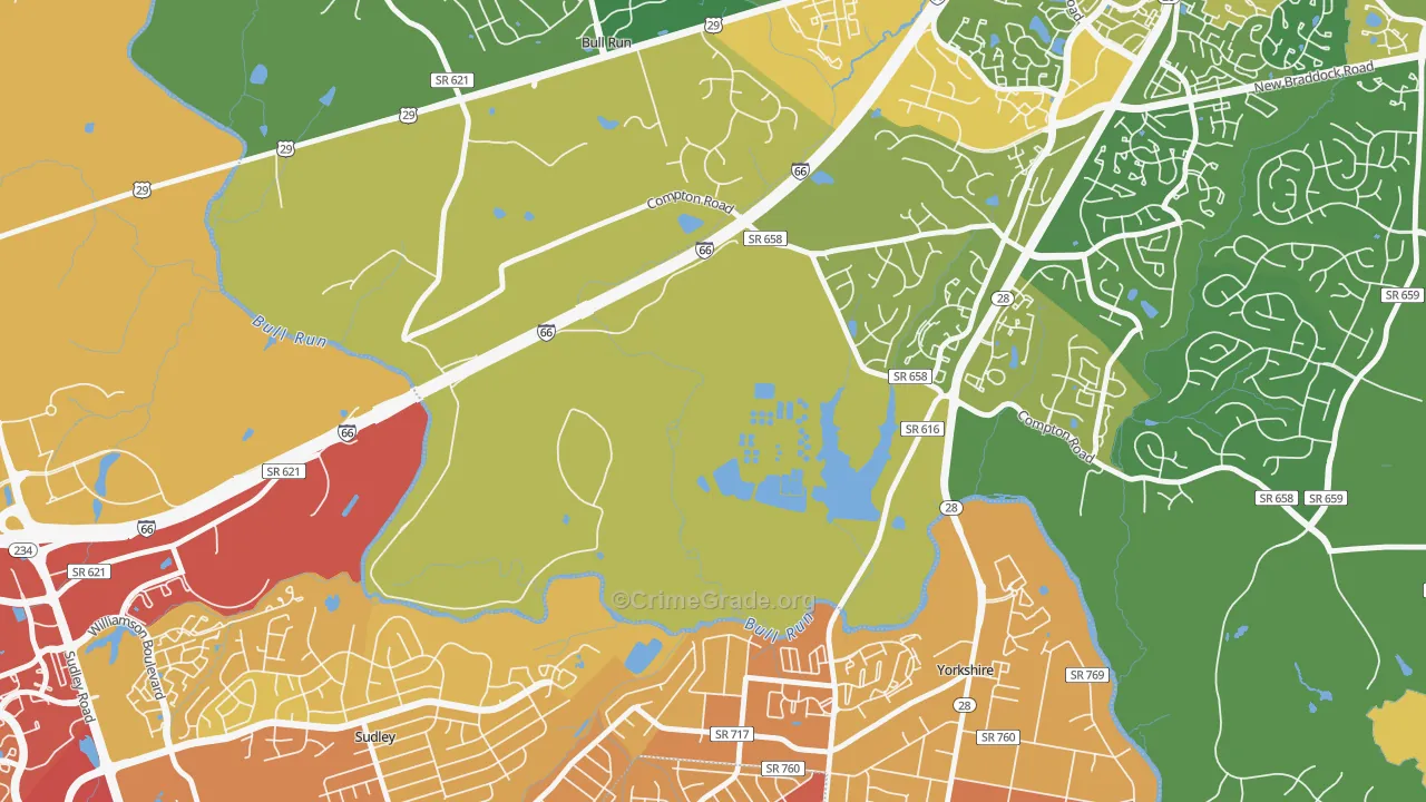 Yorkshire Park, VA Map of Vehicle Theft Rates