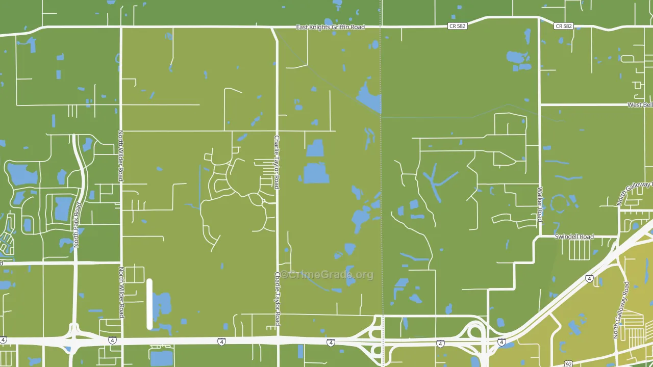 Youmans, FL Map of Vehicle Theft Rates