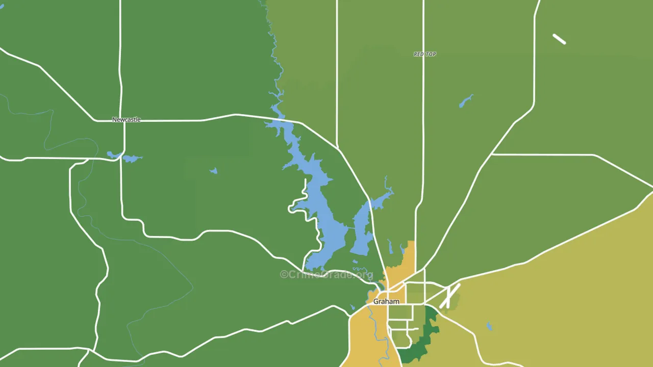 Young County, TX Map of Vehicle Theft Rates