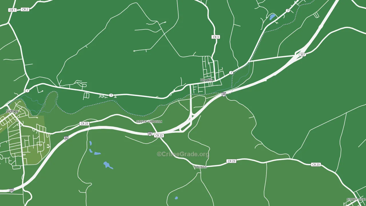 Youngs, NY Map of Vehicle Theft Rates