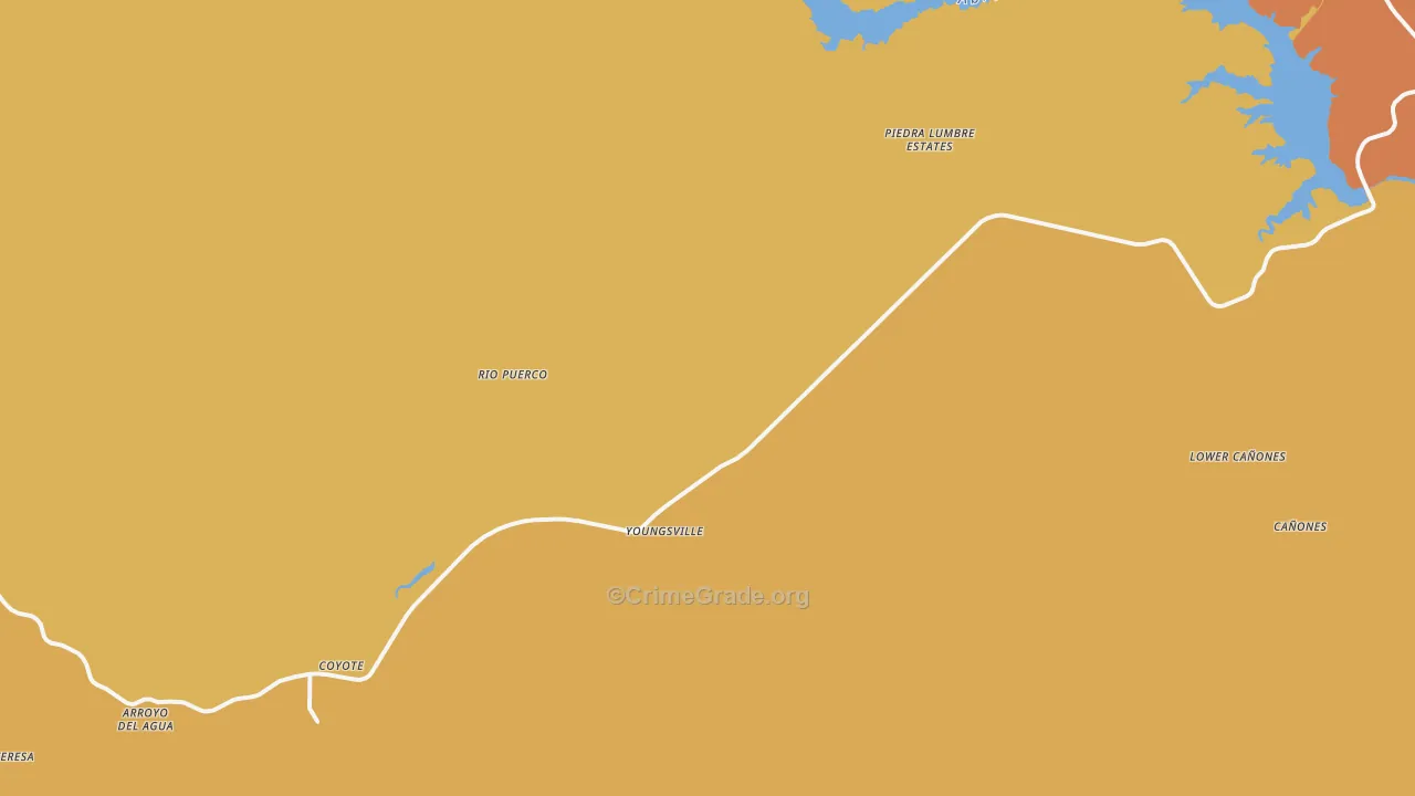 Youngsville, NM Map of Vehicle Theft Rates