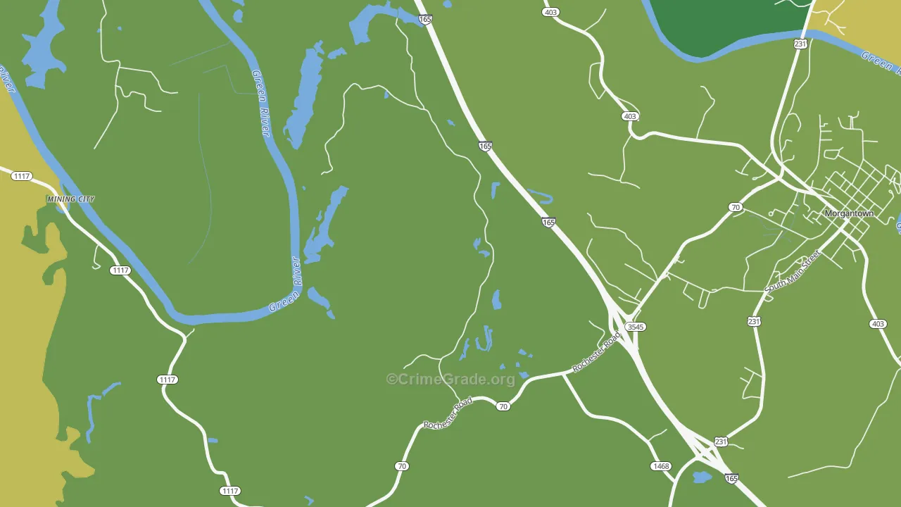 Youngtown, KY Map of Vehicle Theft Rates