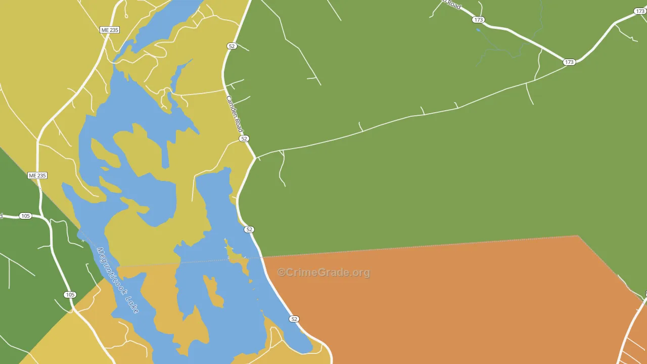 Youngtown, ME Map of Vehicle Theft Rates