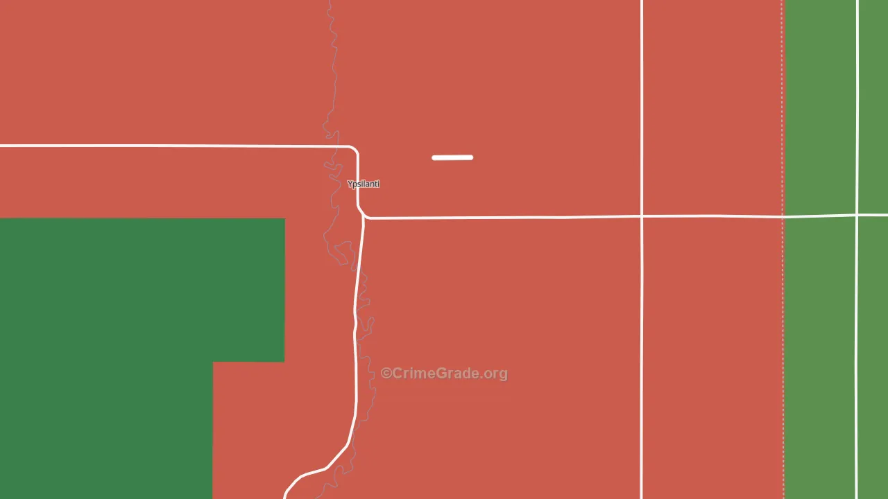 Ypsilanti, ND Map of Vehicle Theft Rates