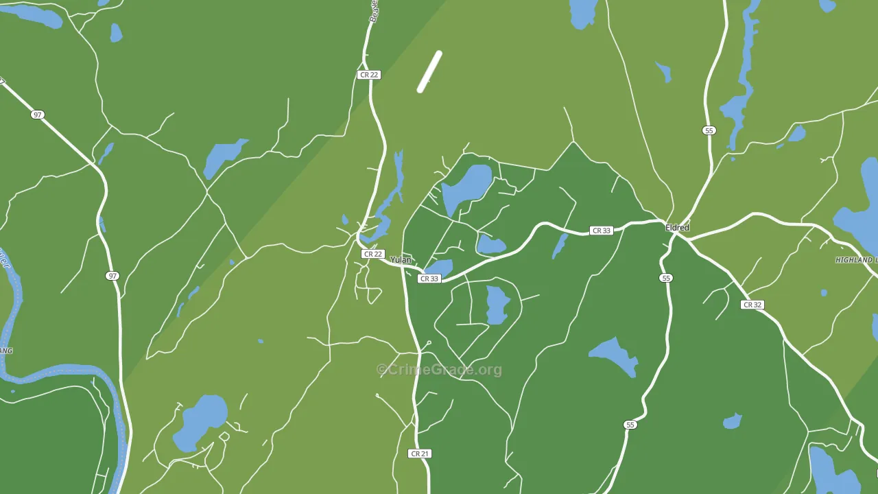 Yulan, NY Map of Vehicle Theft Rates