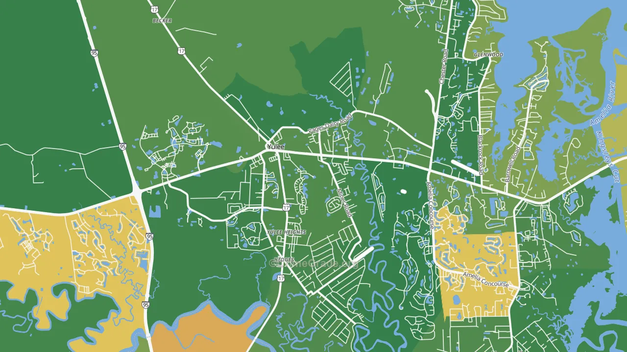 Yulee, FL Map of Vehicle Theft Rates