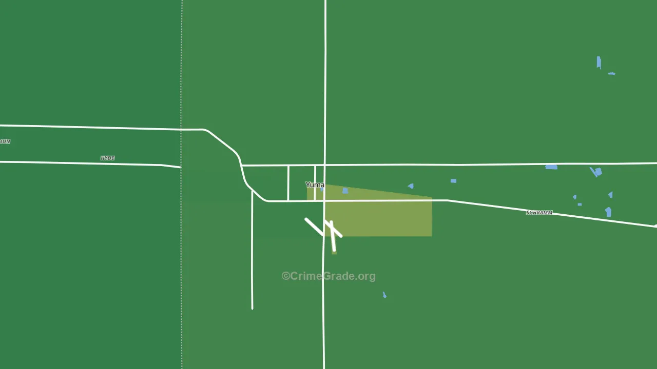 Yuma, CO Map of Vehicle Theft Rates