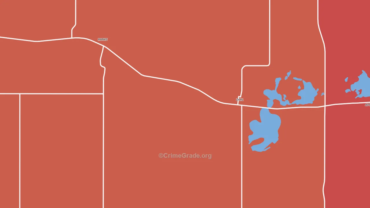 Zahl, ND Map of Vehicle Theft Rates
