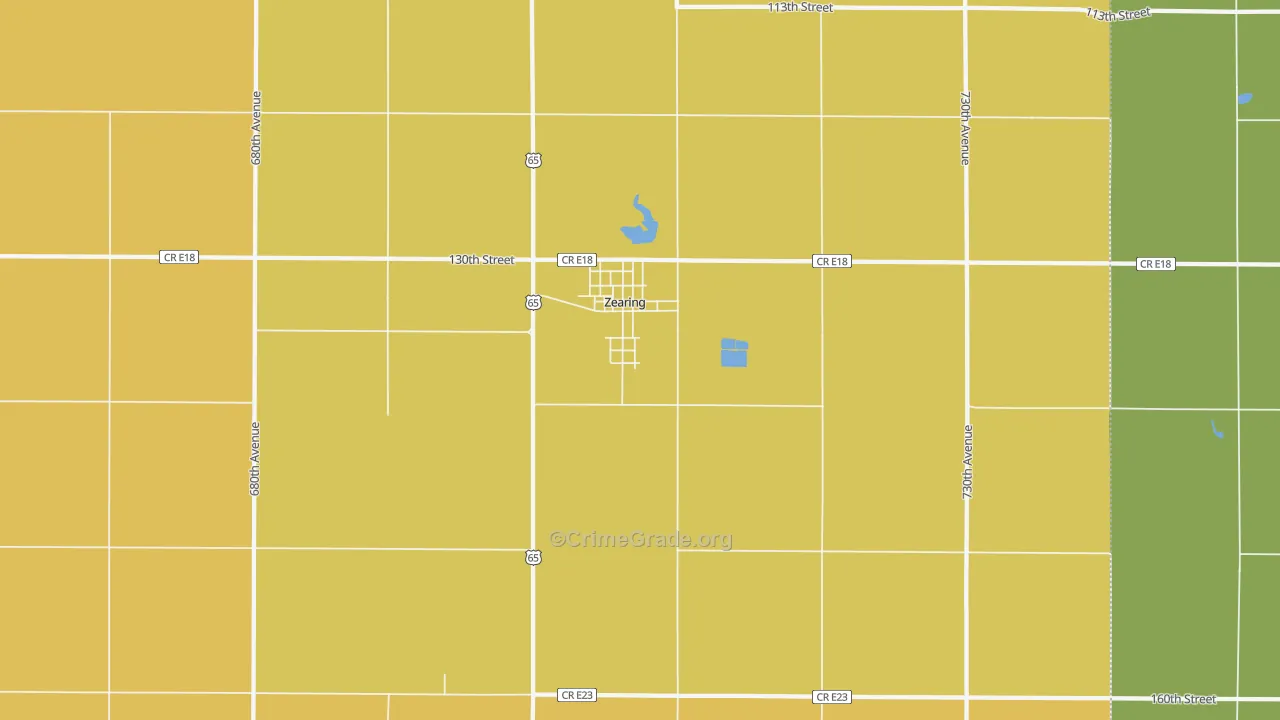 Zearing, IA Map of Vehicle Theft Rates
