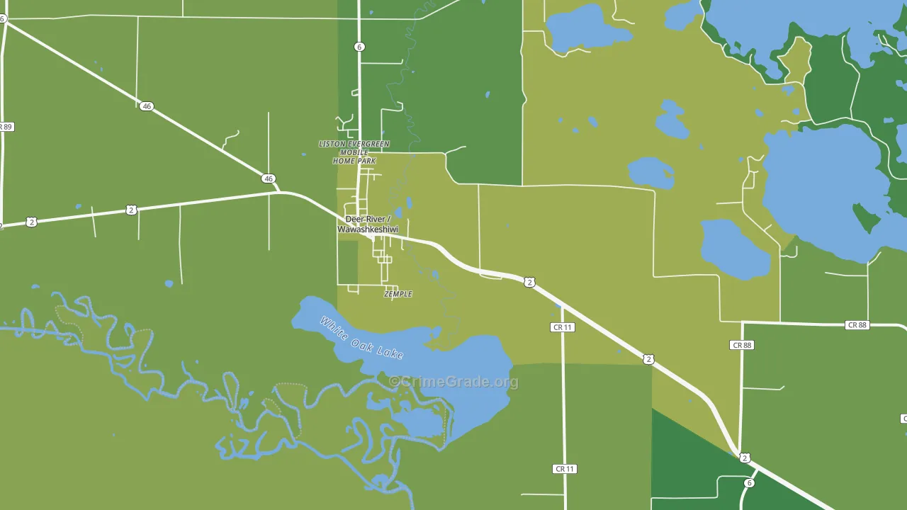 Zemple, MN Map of Vehicle Theft Rates