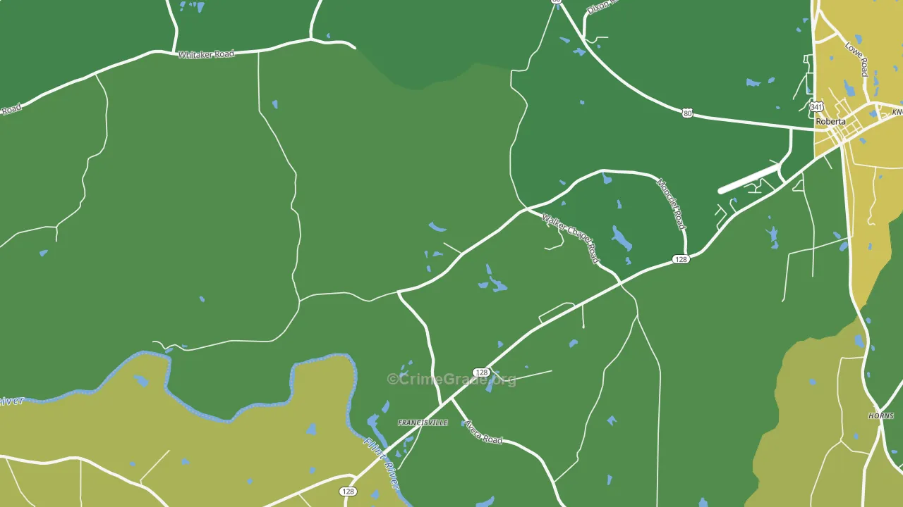Zenith, GA Map of Vehicle Theft Rates