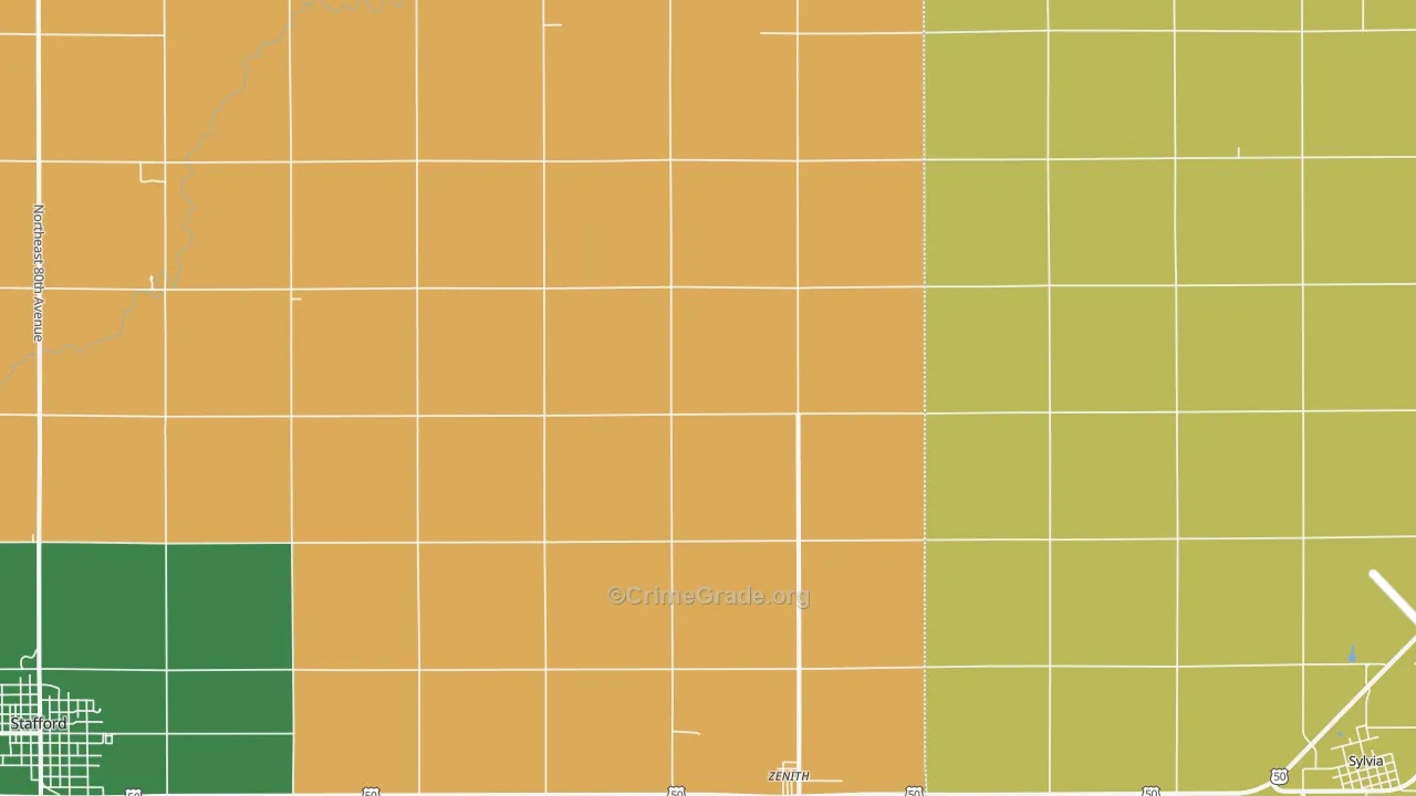 Zenith, KS Map of Vehicle Theft Rates