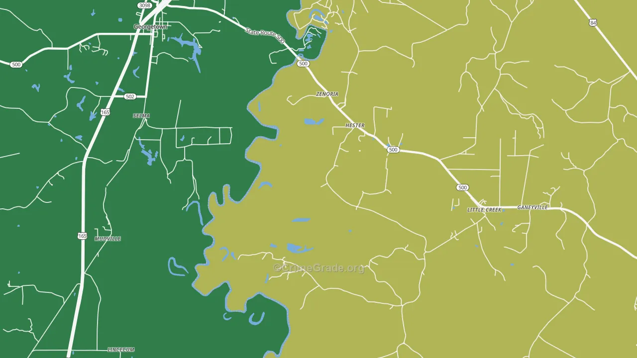 Zenoria, LA Map of Vehicle Theft Rates