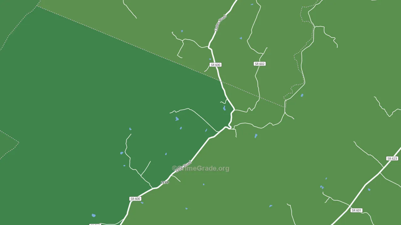 Zepp, VA Map of Vehicle Theft Rates