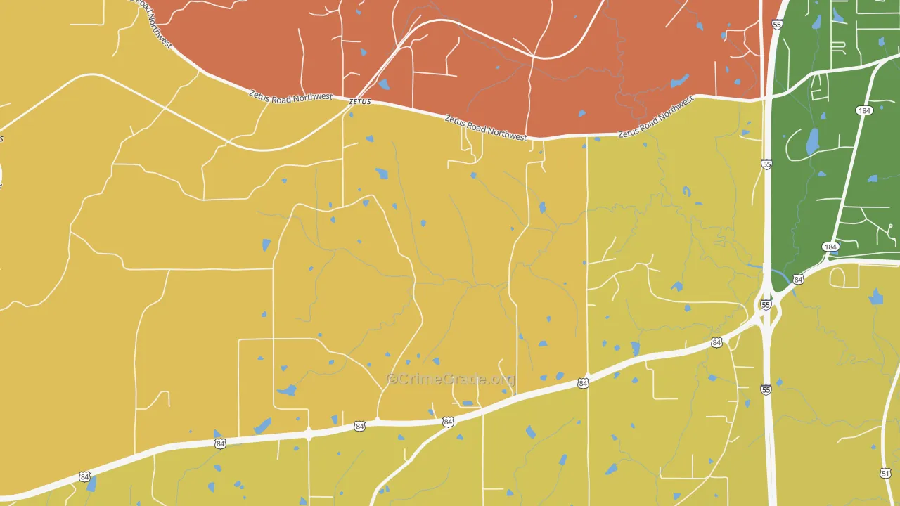 Zetus, MS Map of Vehicle Theft Rates