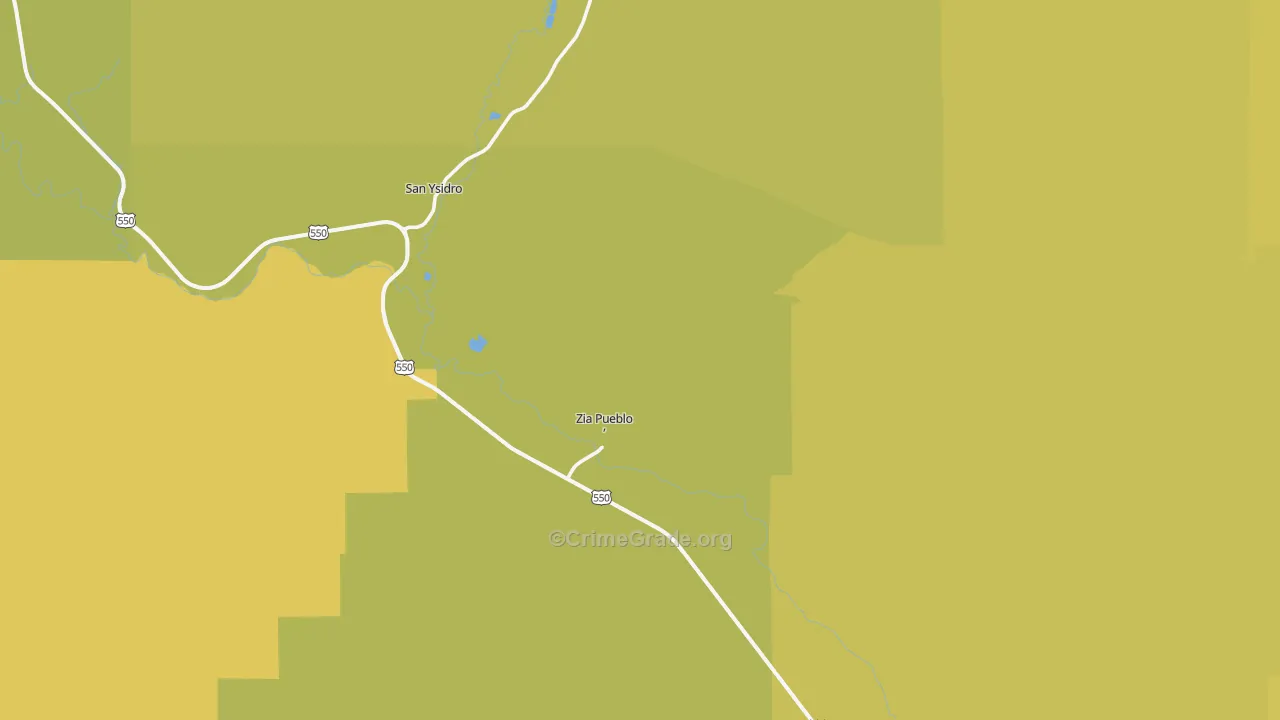 Zia Pueblo, NM Map of Vehicle Theft Rates