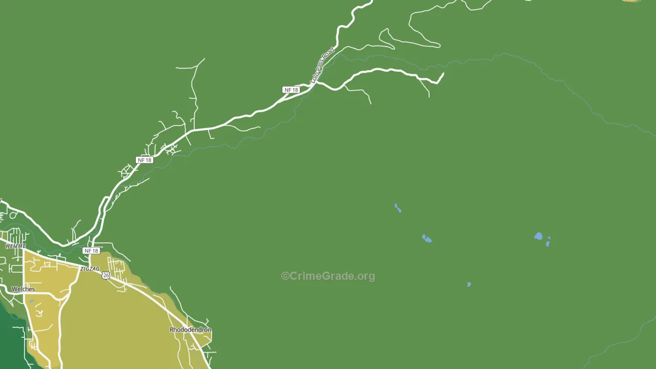 Zigzag, OR Map of Vehicle Theft Rates