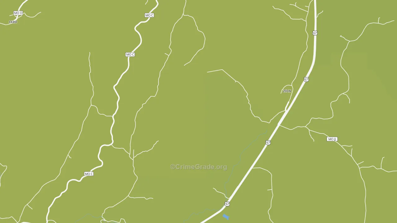 Zion, MO Map of Vehicle Theft Rates