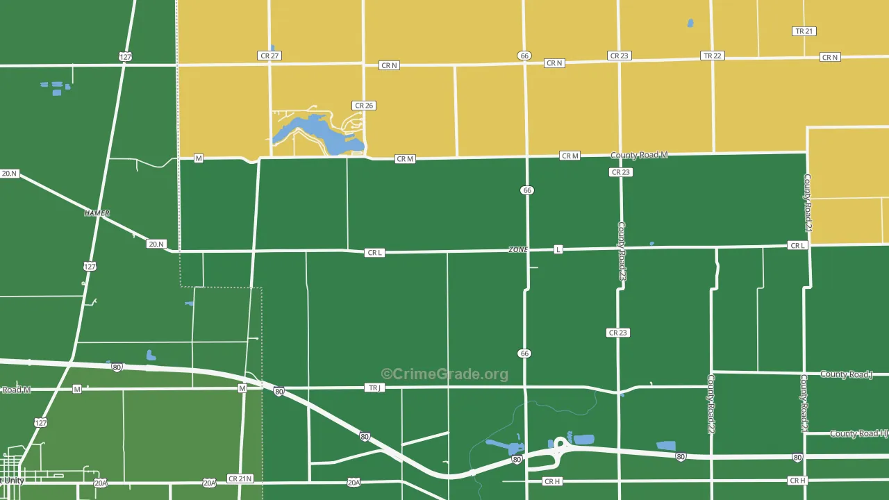 Zone, OH Map of Vehicle Theft Rates