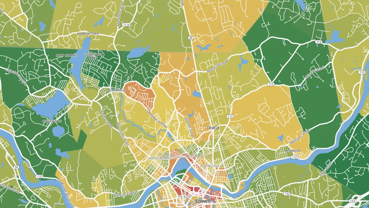01826, MA Map of Violent Crime Rates