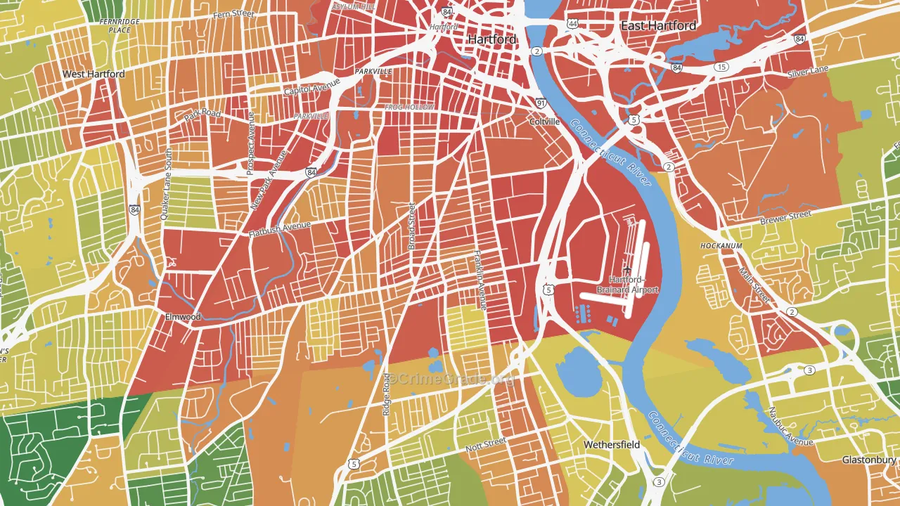06114, CT Map of Violent Crime Rates