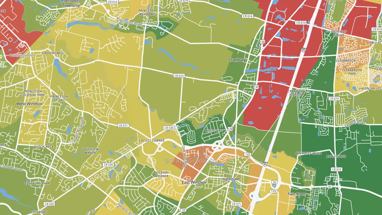 08512, NJ Map of Violent Crime Rates