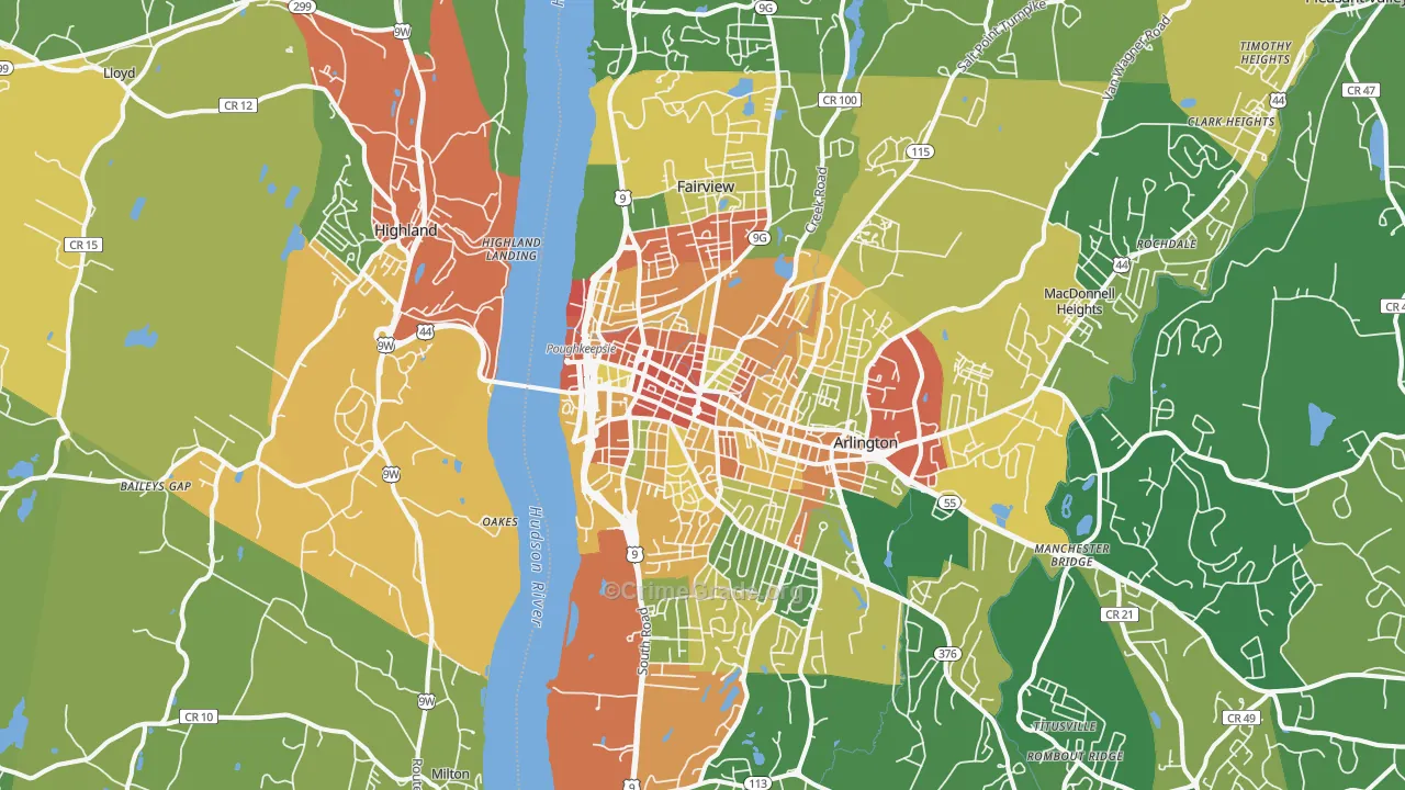12601, NY Map of Violent Crime Rates