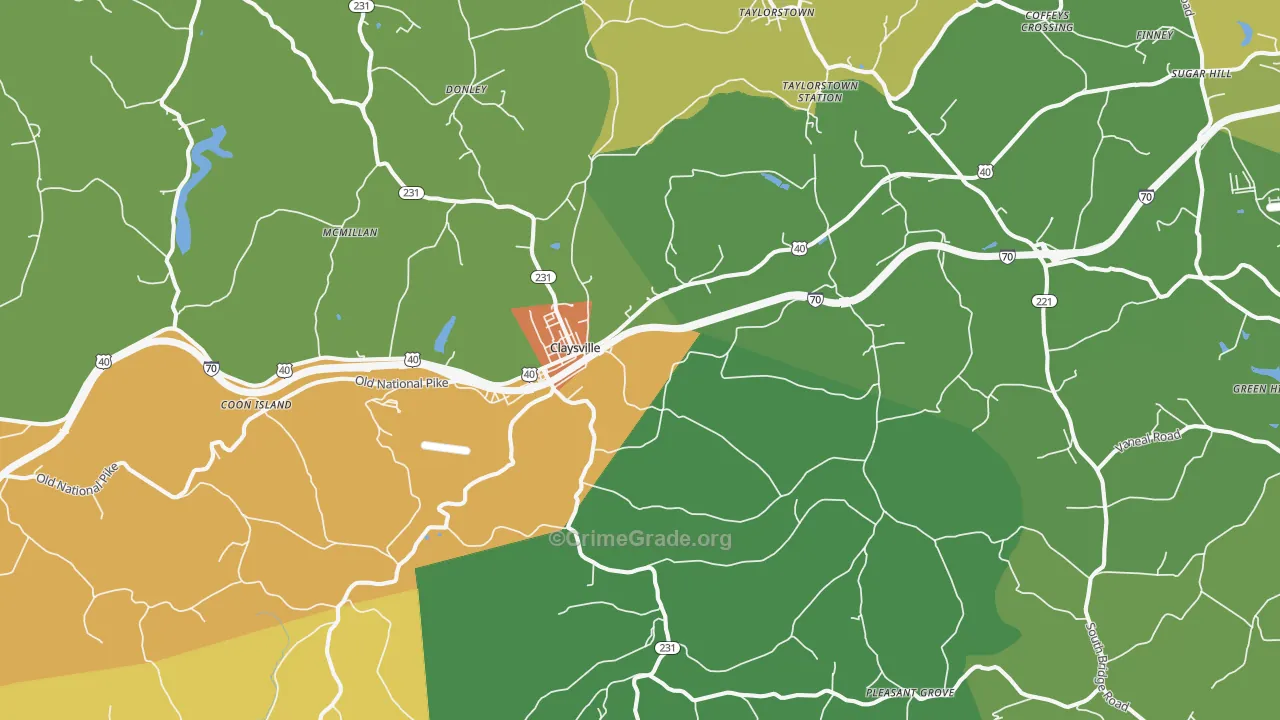 15323, PA Map of Violent Crime Rates