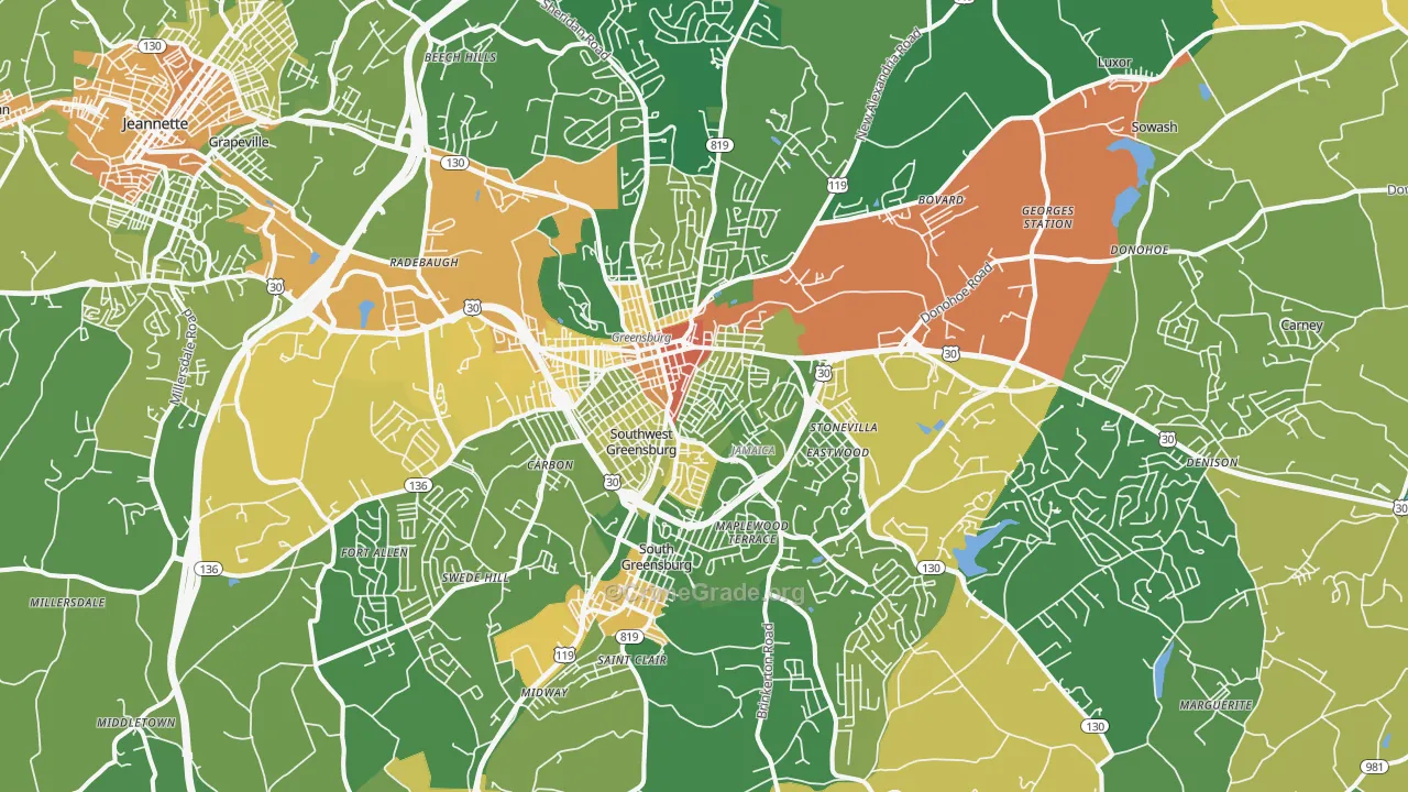 15601, PA Map of Violent Crime Rates