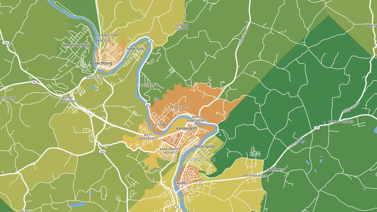 15690, PA Map of Violent Crime Rates