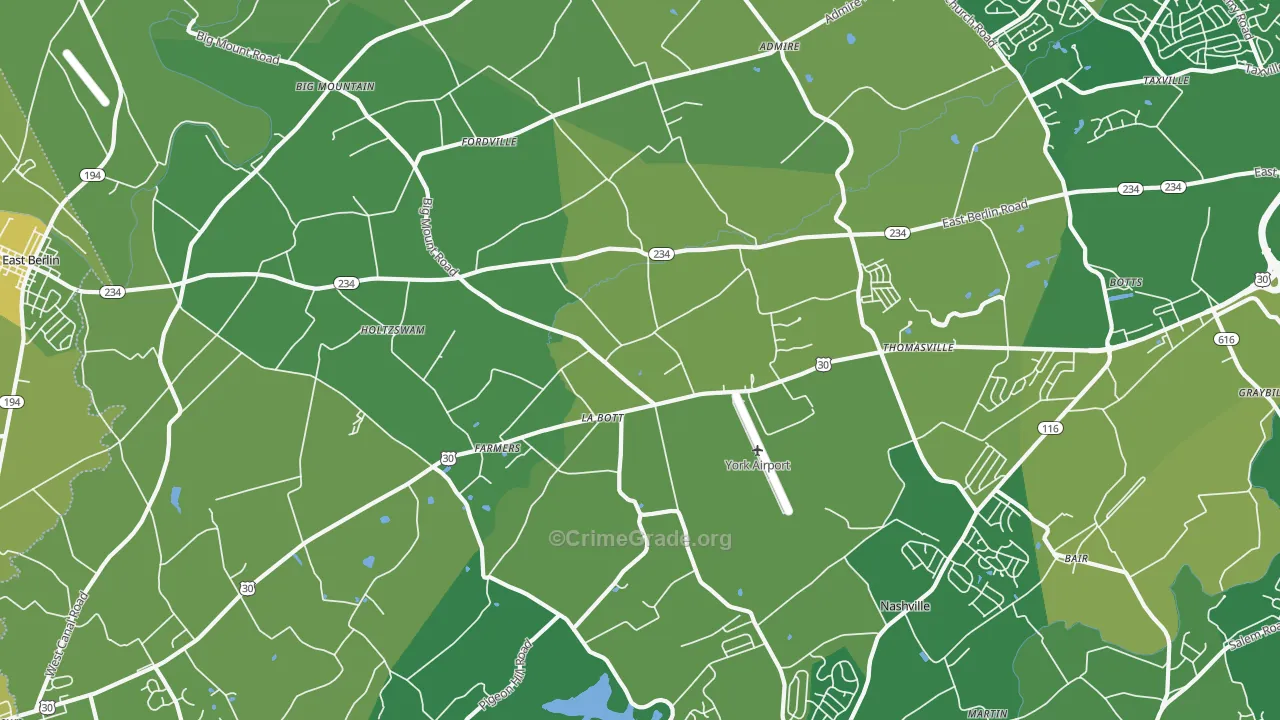 17364, PA Map of Violent Crime Rates