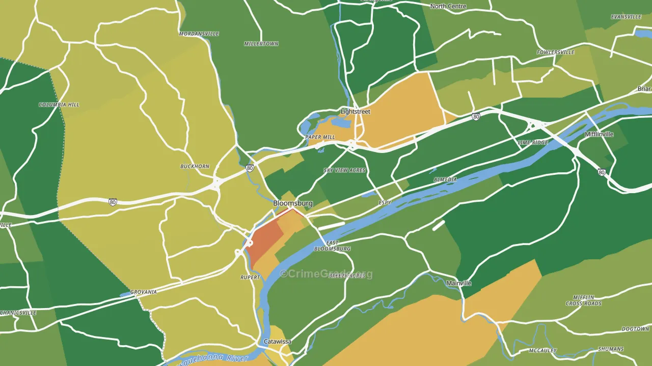 17815, PA Map of Violent Crime Rates
