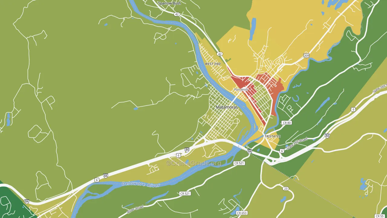 18336, PA Map of Violent Crime Rates