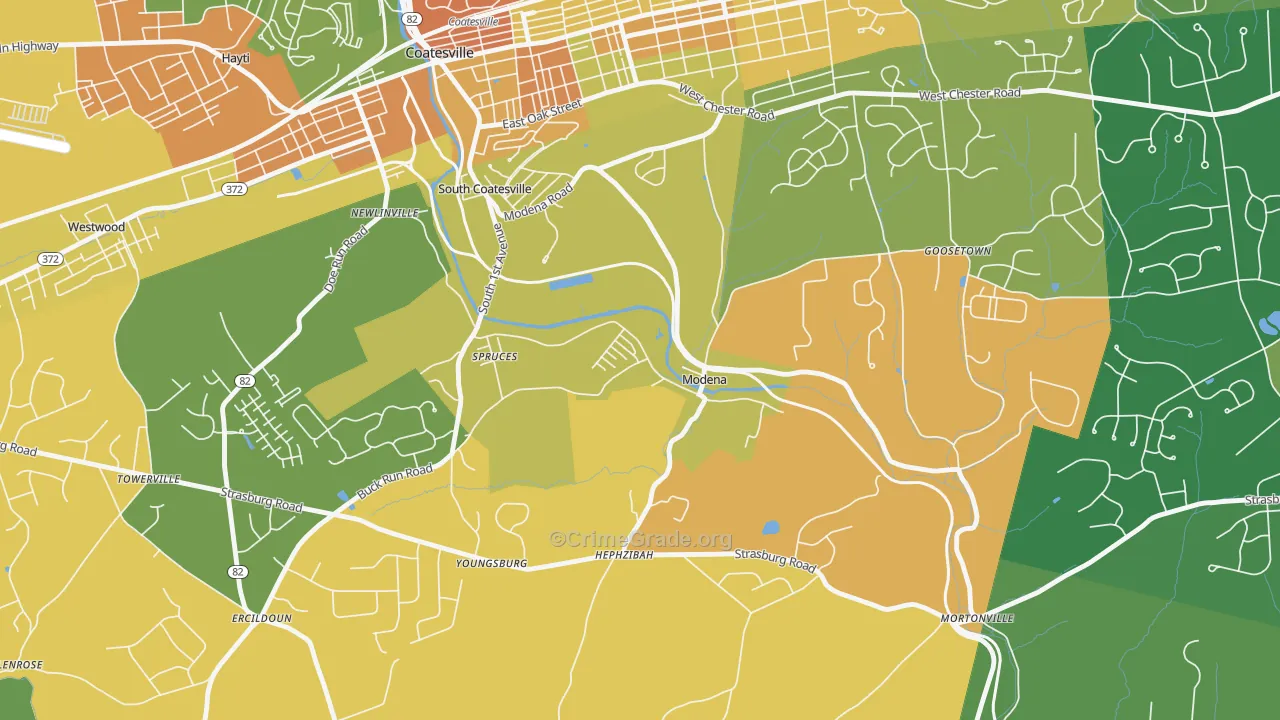 19358, PA Map of Violent Crime Rates