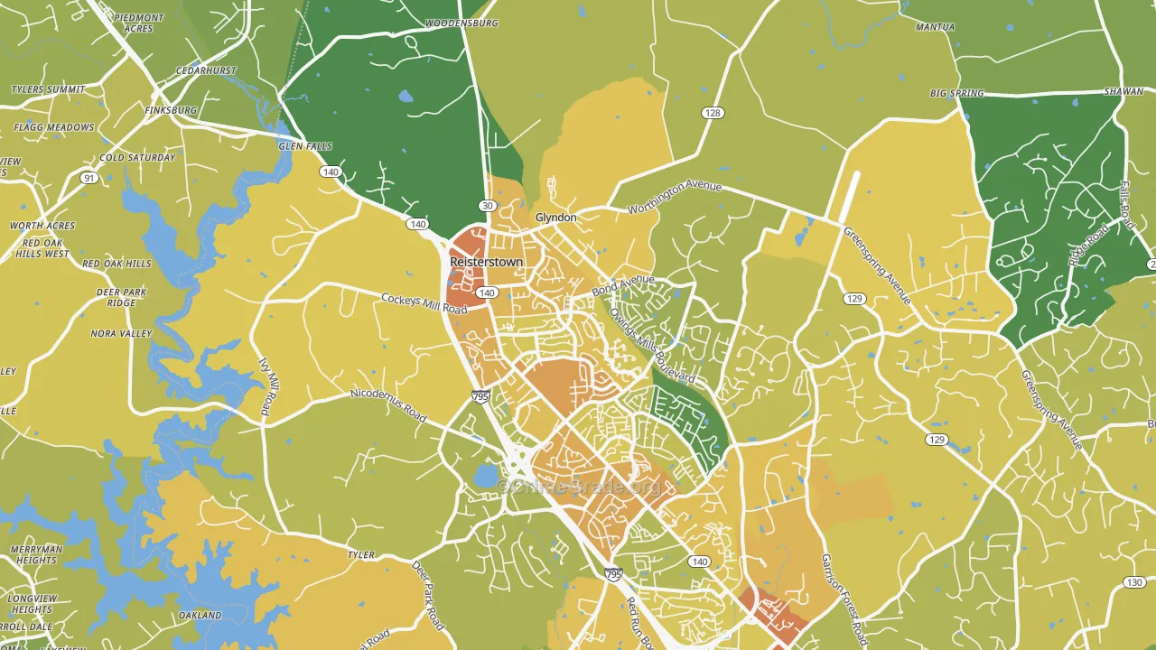 21136, MD Map of Violent Crime Rates