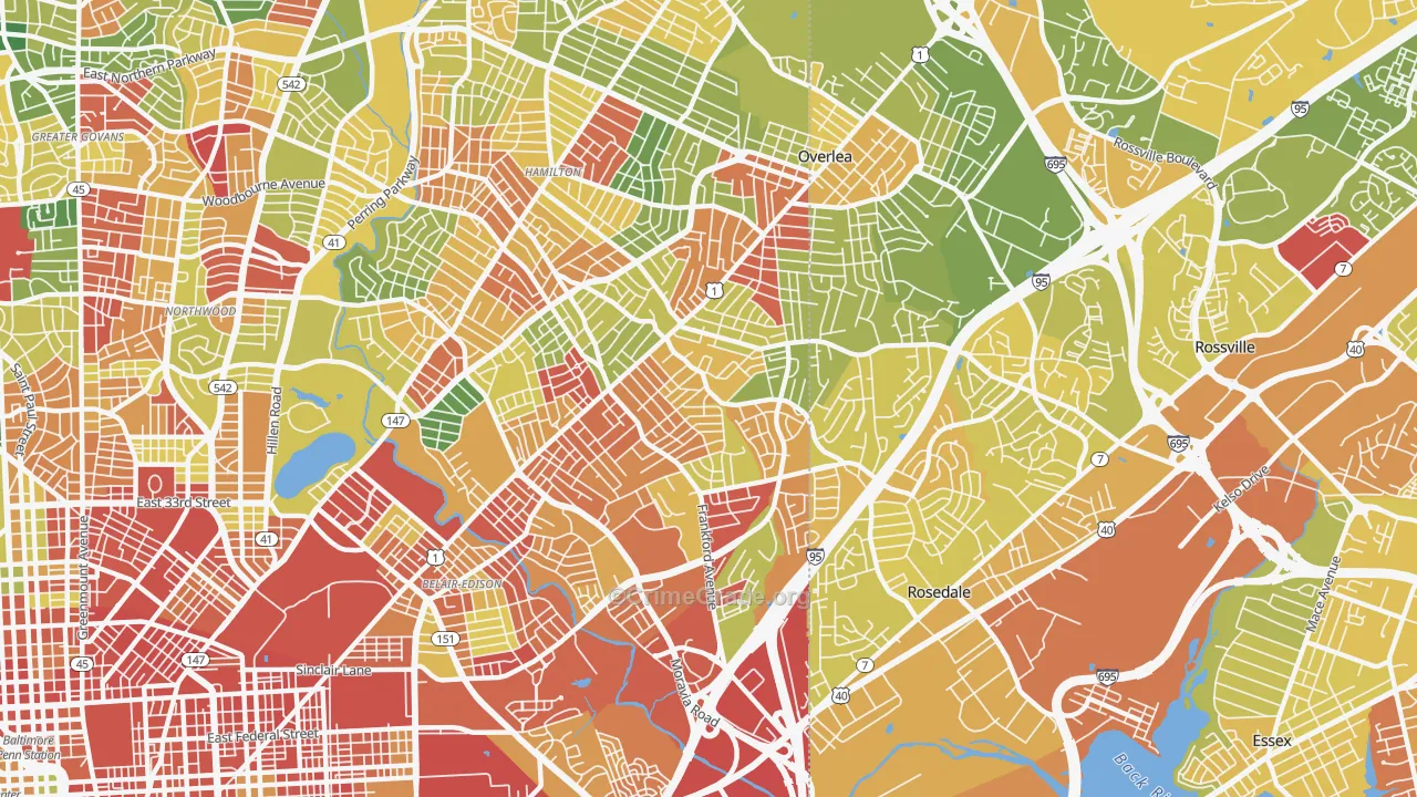 21206, MD Map of Violent Crime Rates